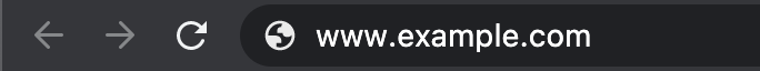 entering www.example.com in the URL bar